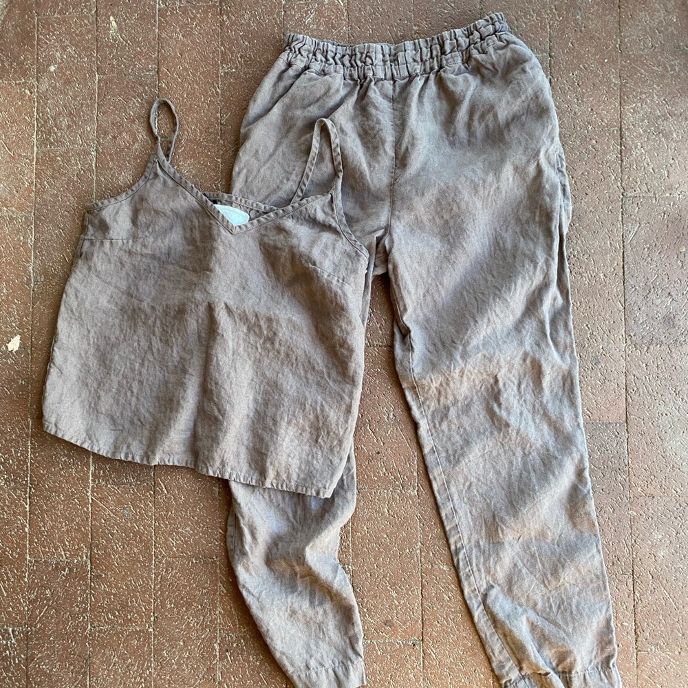 Not Perfect Linen Sorrento tank and Athens pants set
